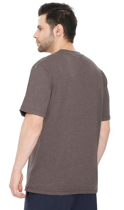 Turtle Bay men's heavyweight v-neck pocket t-shirt in Charcoal Heather