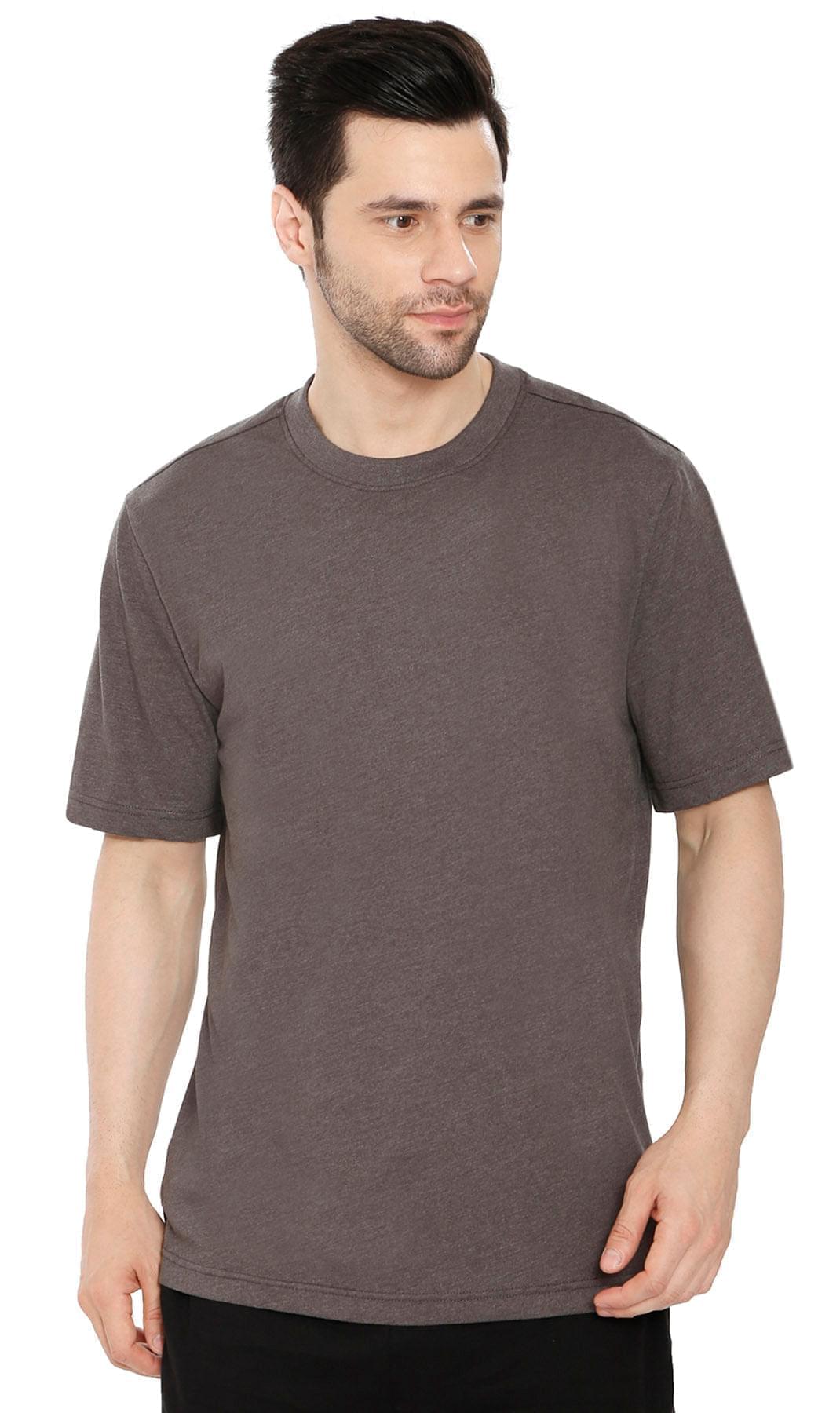 Turtle Bay men's heavyweight short sleeve crew neck t-shirt in Charcoal Heather