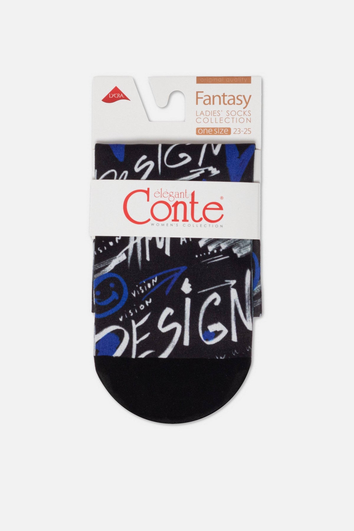 Conte Fantasy 910 dense socks with art designs, styled photo (2)