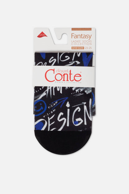 Conte Fantasy 910 dense socks with art designs, styled photo (2)