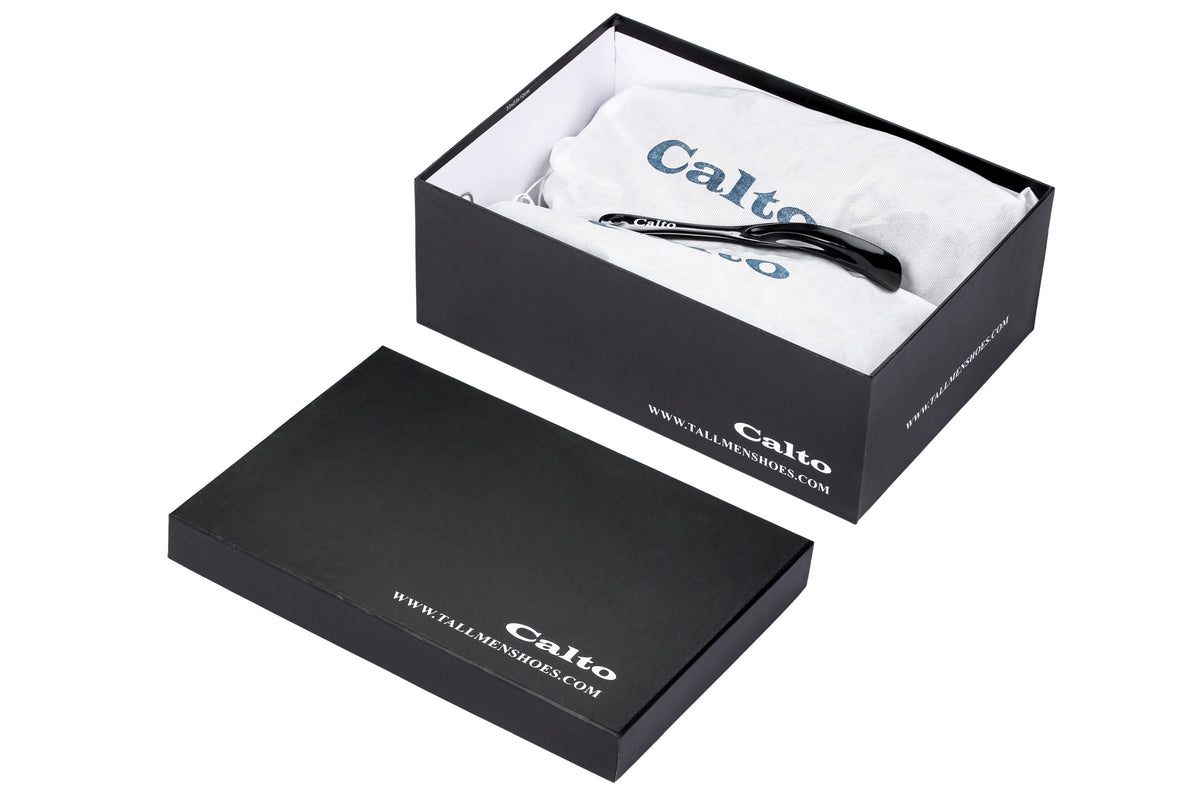 CALTO branded shoe box the X1649 sneakers ship in