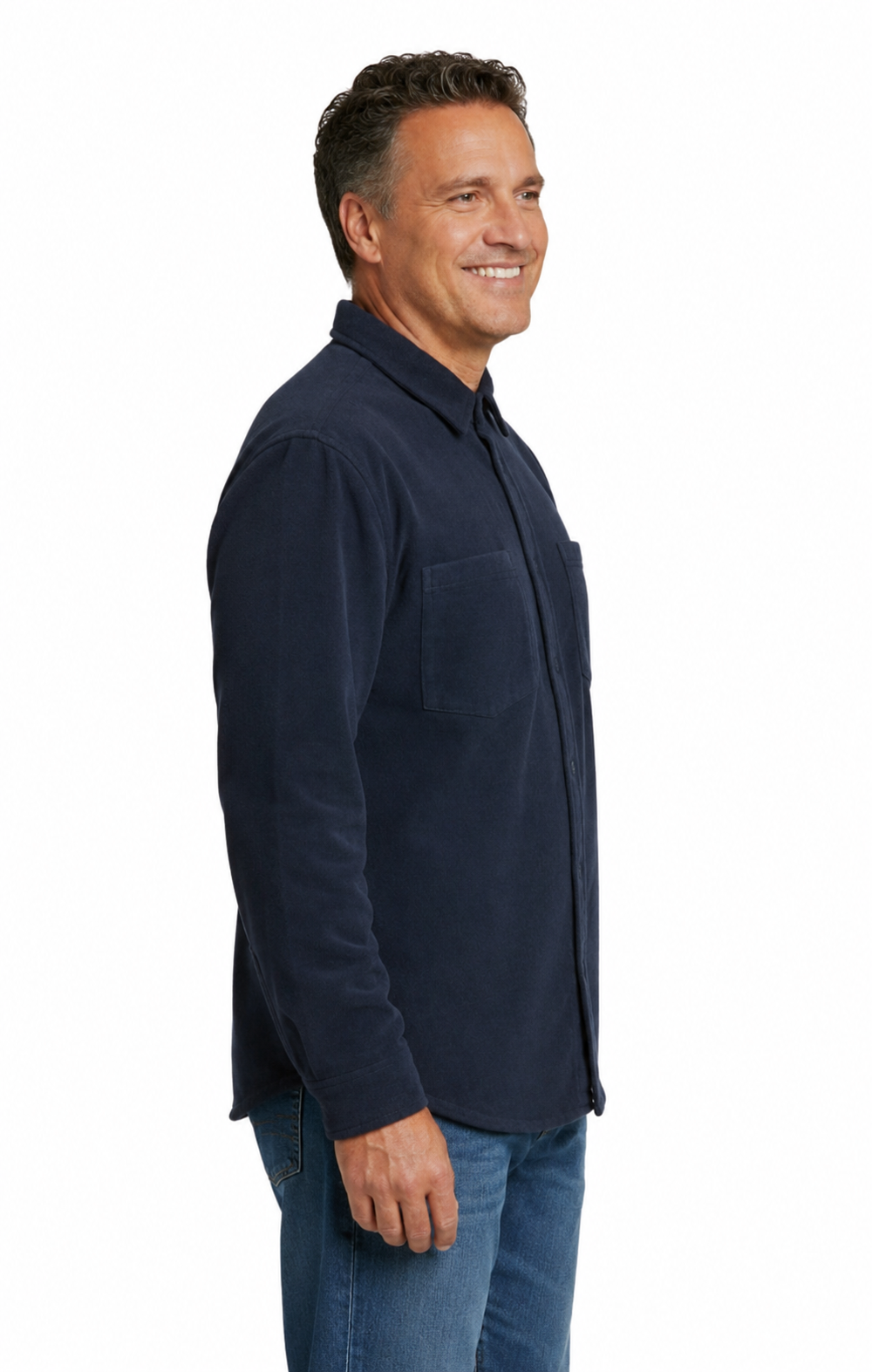 Turtle Bay men's fleece button-front overshirt, additional detail