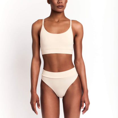 Organic Cotton Cheeky Tanga in Latte, additional detail