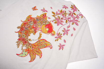 Gold Coin Koi Embroidered Tee, alternate view (2)