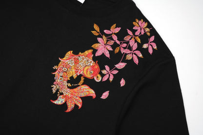 Gold Coin Koi Embroidered Tee, styled photo (2)