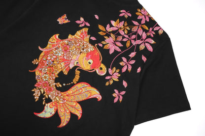 Gold Coin Koi Embroidered Tee, product photo (2)
