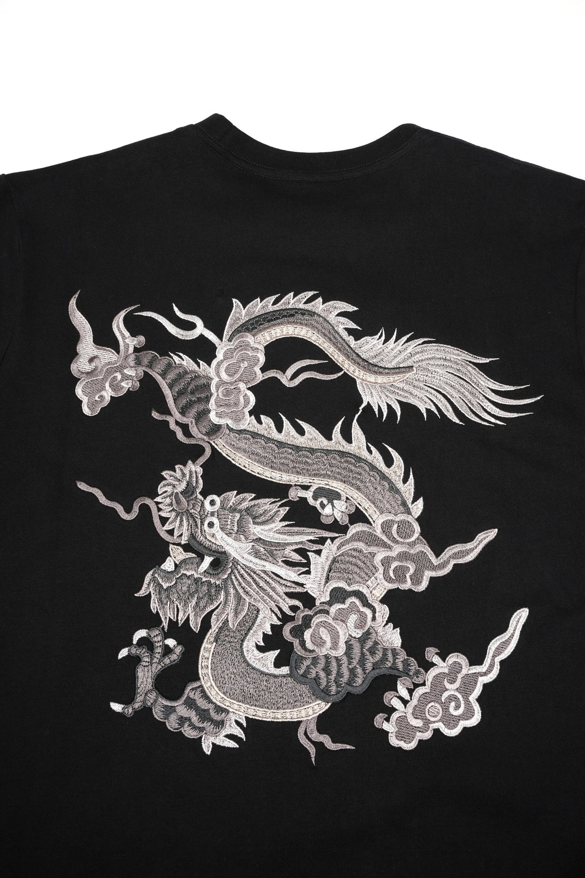 Gray Dragon Embroidered Tee, additional detail