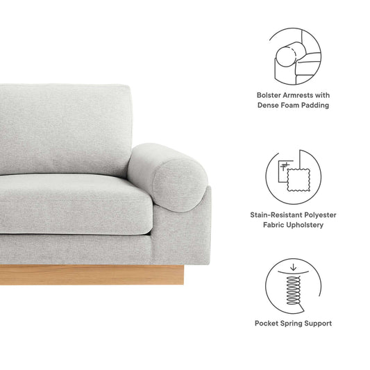 Modway Oasis sofa, streamlined contemporary silhouette