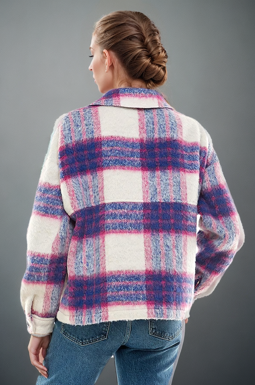 Fitkitty Culture Soulful Serenity brushed plaid shacket, product view 2