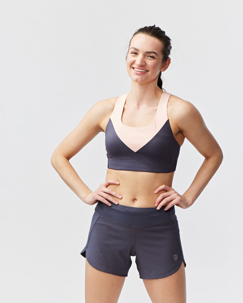 Excel Women's Workout Shorts in Carbon, alternate view