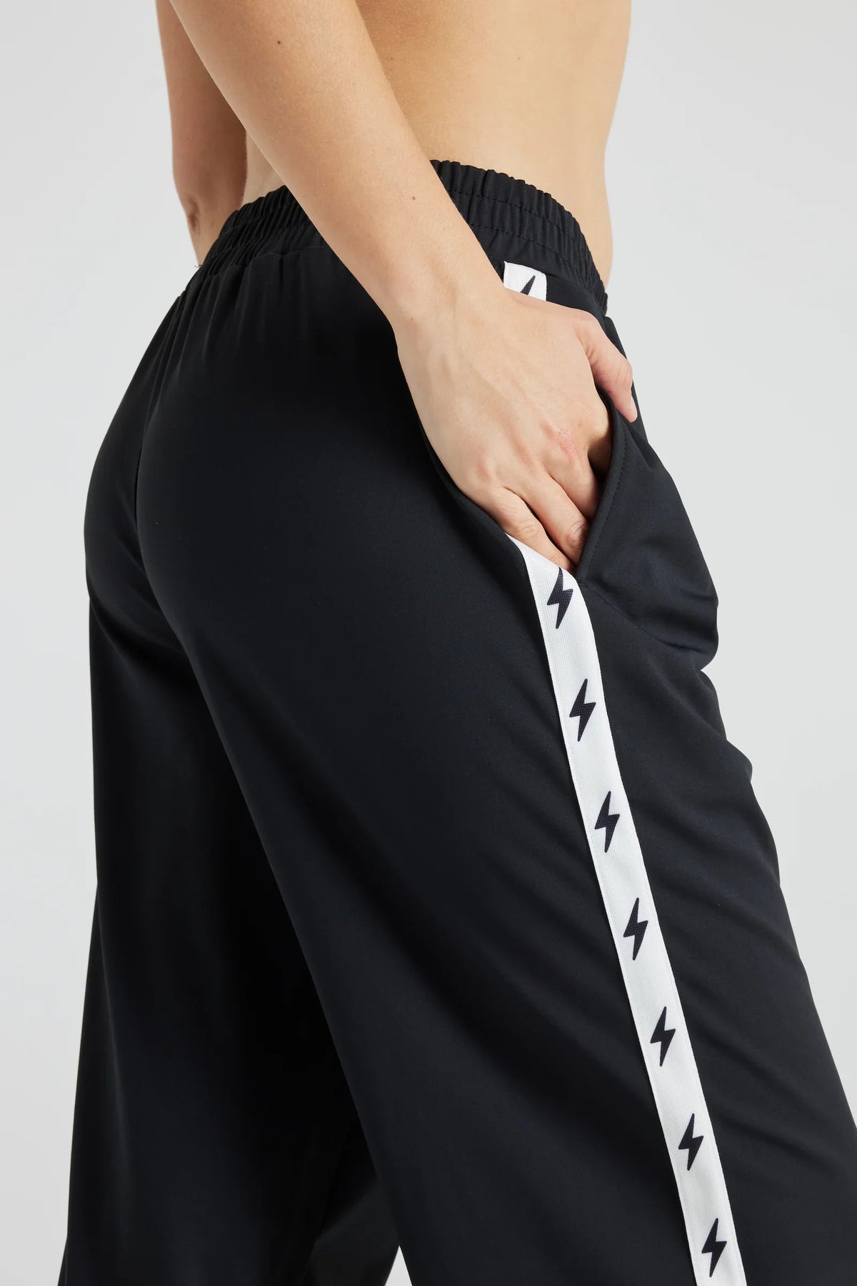 Fitkitty Culture Bolt track pant in black, product view 4