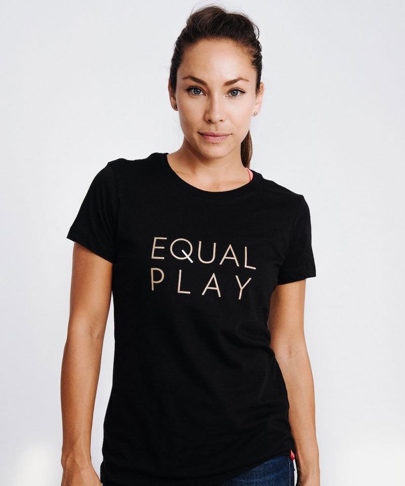 Equal Play Women's Soccer T Shirt in Black