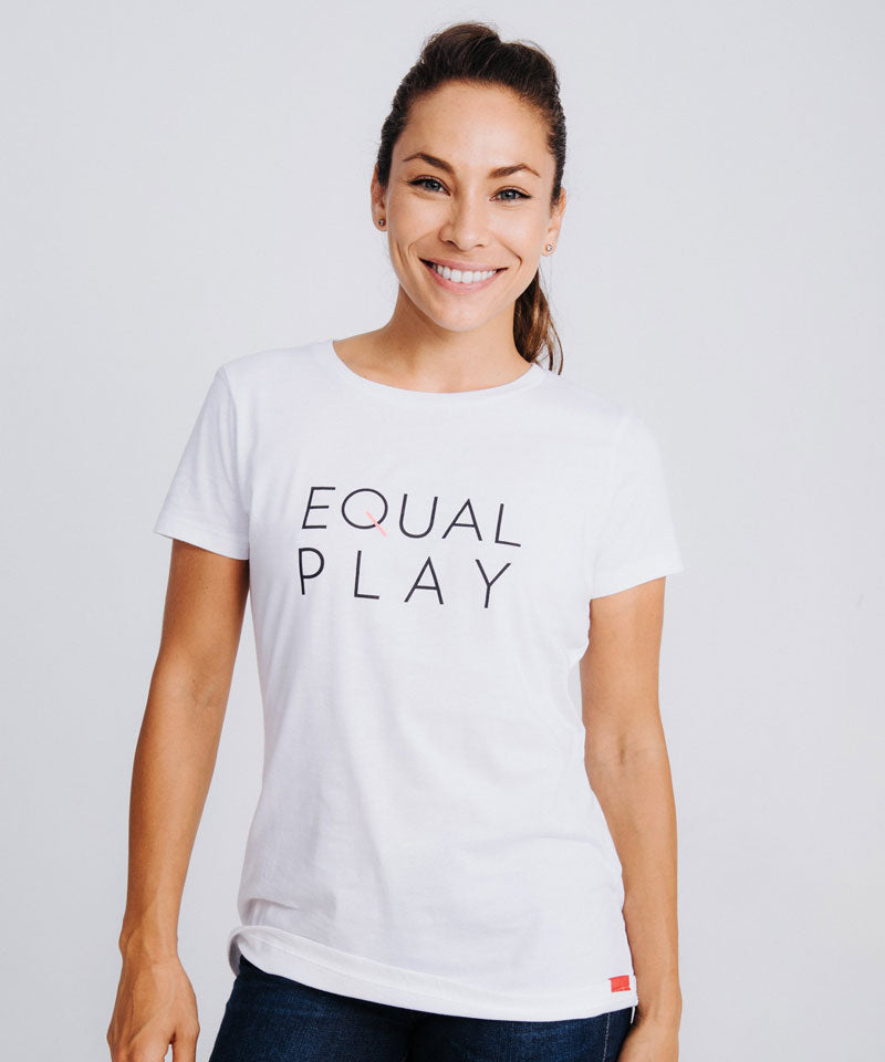 Equal Play Women's Soccer T Shirt in White