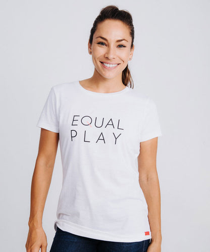 Equal Play Women's Soccer T Shirt in White