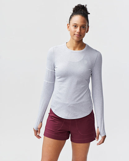 Foudy Women's Longsleeve Workout Top in Ash, alternate view