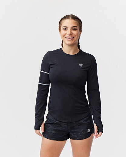 Foudy Women's Longsleeve Workout Top in Black