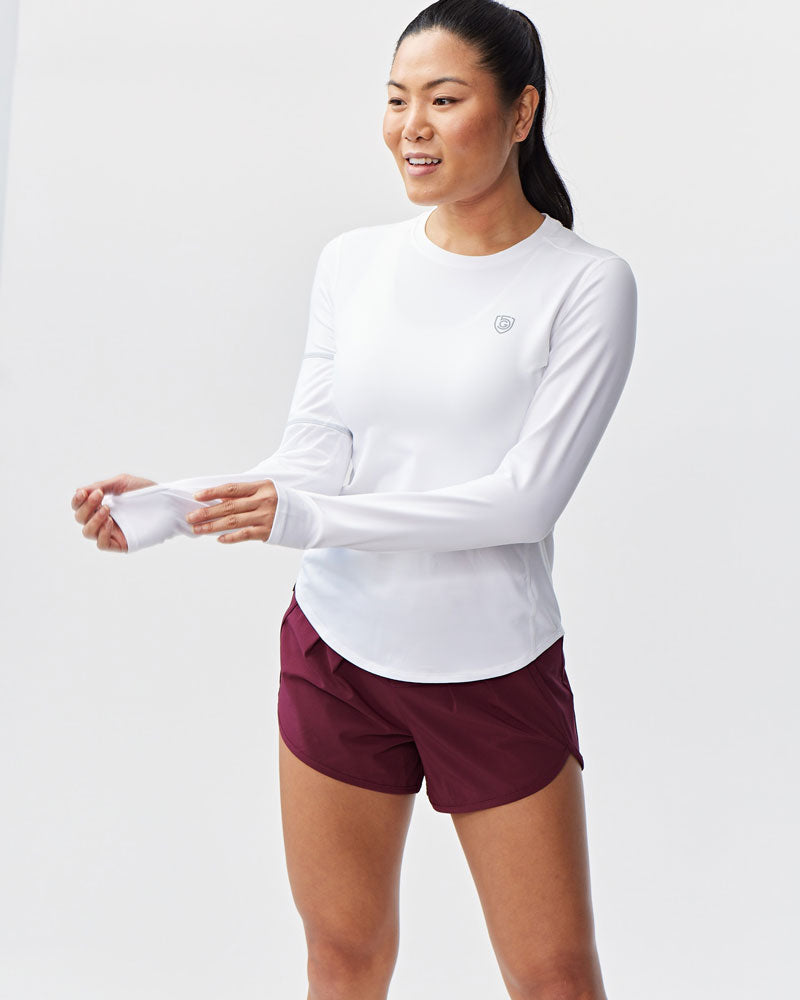 Foudy Women's Longsleeve Workout Top in White