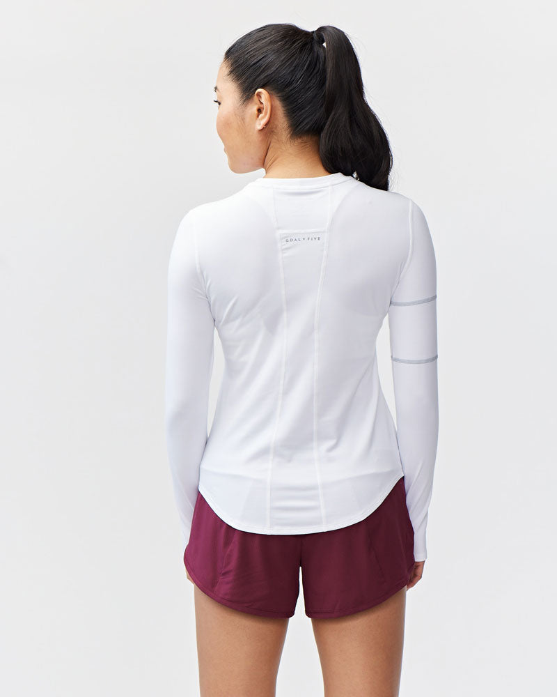 Foudy Women's Longsleeve Workout Top in White, additional detail