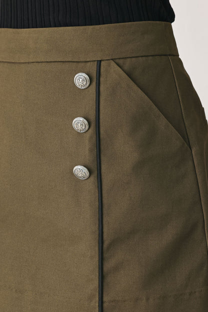 Ranger Green skort styled with a fitted top for elevated everyday dressing.