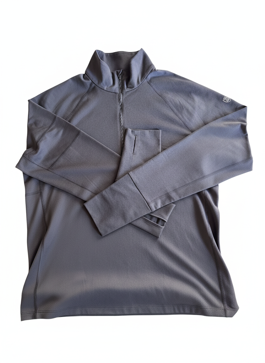 Foudy Mid-Weight Long Sleeve ½ Zip Top in Carbon