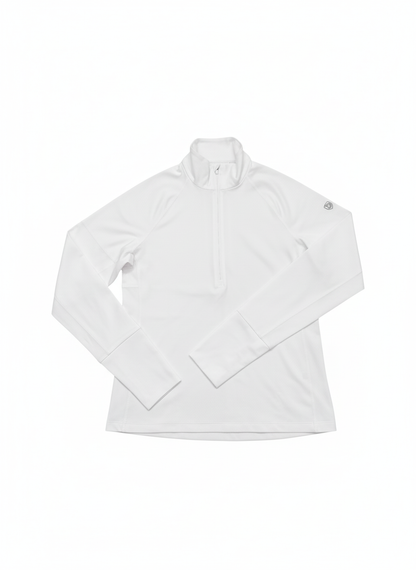 Foudy Mid-Weight Long Sleeve ½ Zip Top in White