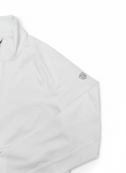 Foudy Mid-Weight Long Sleeve ½ Zip Top in White, additional detail