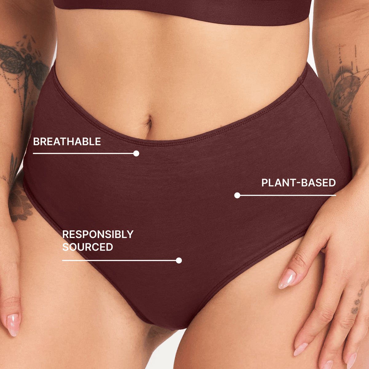 Hemp & Organic Cotton High-Rise Brief, alternate view, product photo