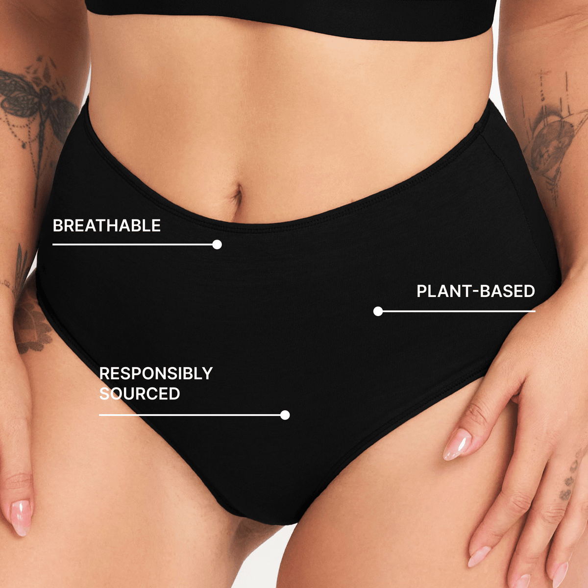 Hemp & Organic Cotton High-Rise Brief, alternate view