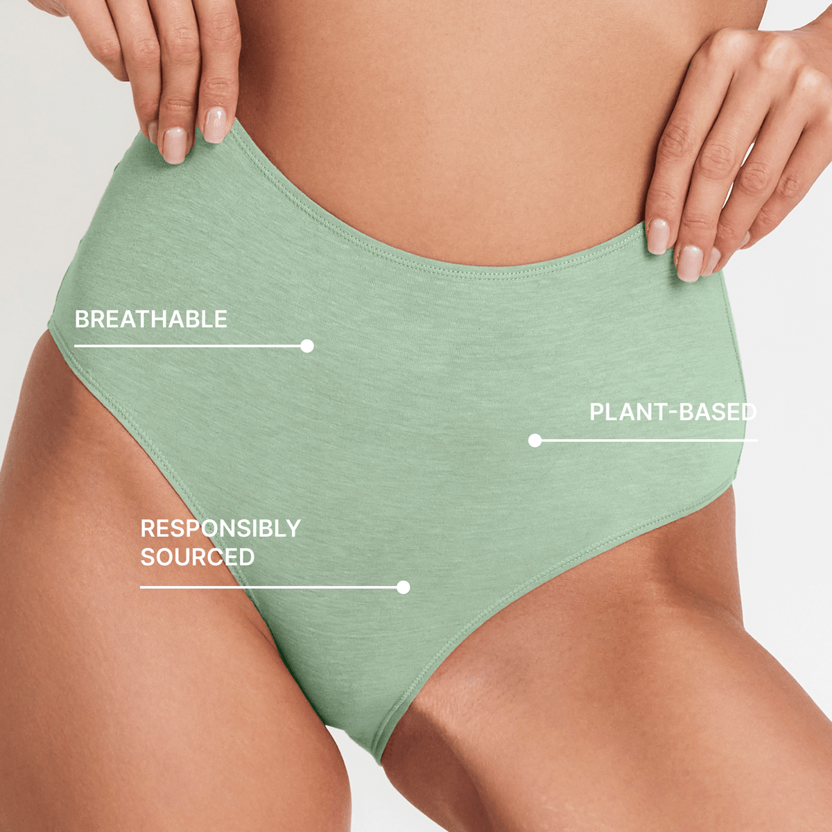 Hemp & Organic Cotton High-Rise Brief, styled photo, second angle