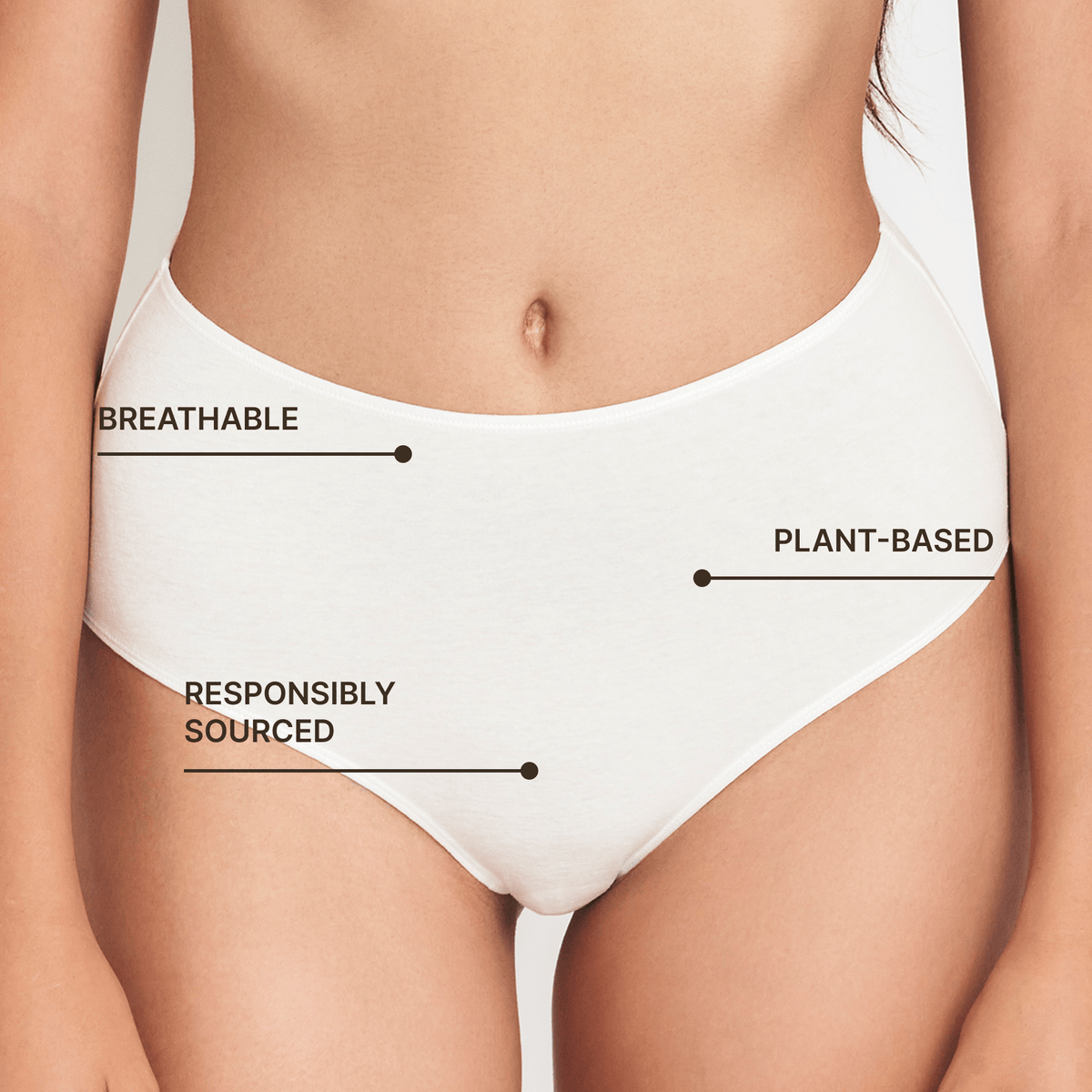 Hemp & Organic Cotton High-Rise Brief, alternate view, styled photo