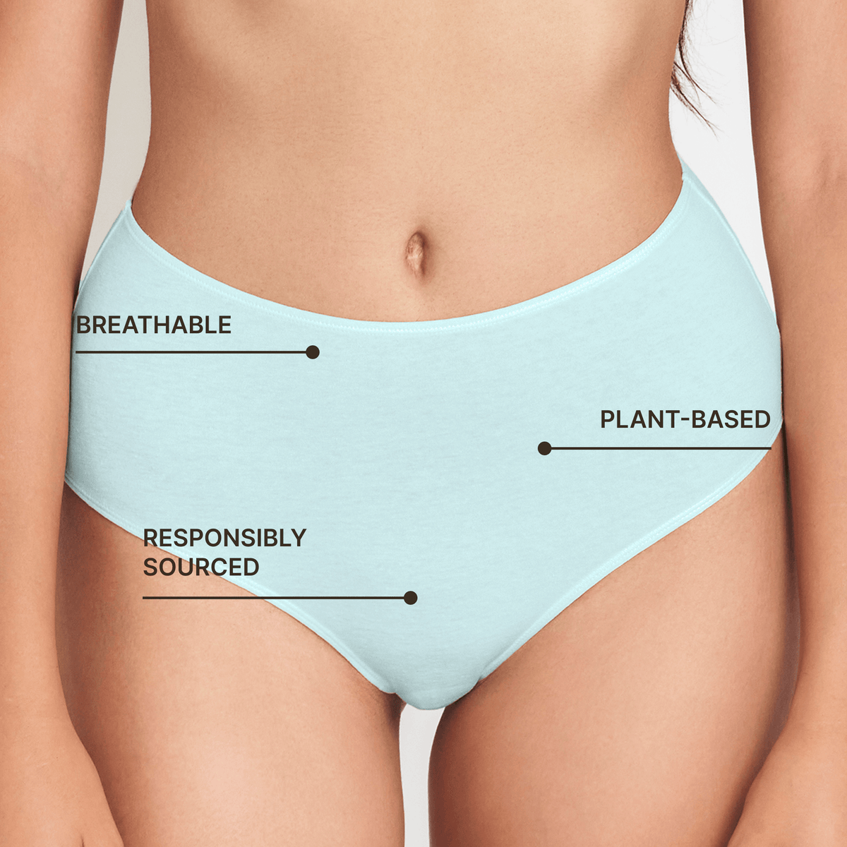 Hemp & Organic Cotton High-Rise Brief, alternate view, second angle