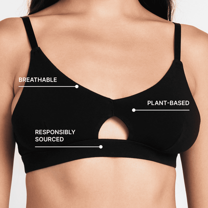 Organic Cotton & Hemp Keyhole Bra, alternate view, additional detail