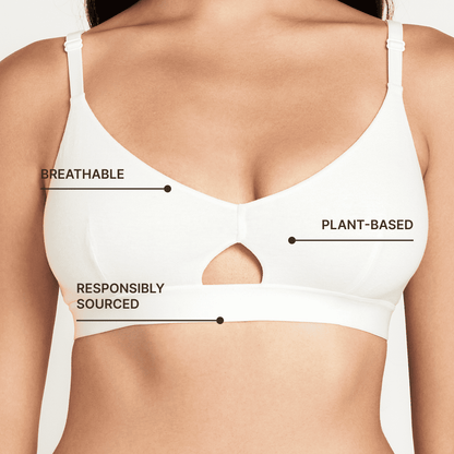 Organic Cotton & Hemp Keyhole Bra, alternate view, product photo