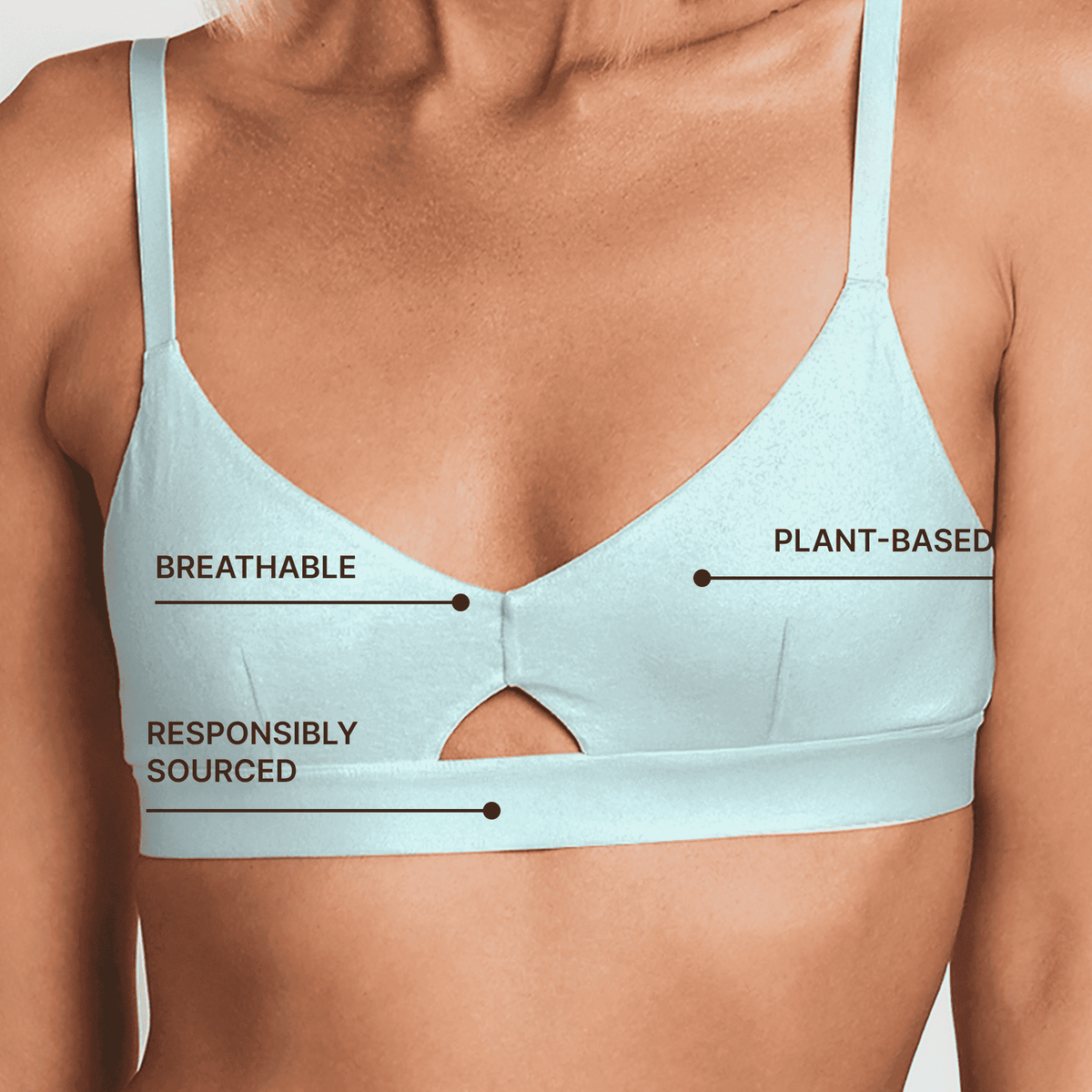 Organic Cotton & Hemp Keyhole Bra, additional detail, styled photo
