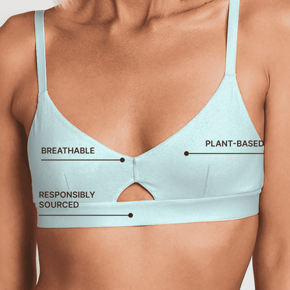 Organic Cotton & Hemp Keyhole Bra, additional detail, styled photo
