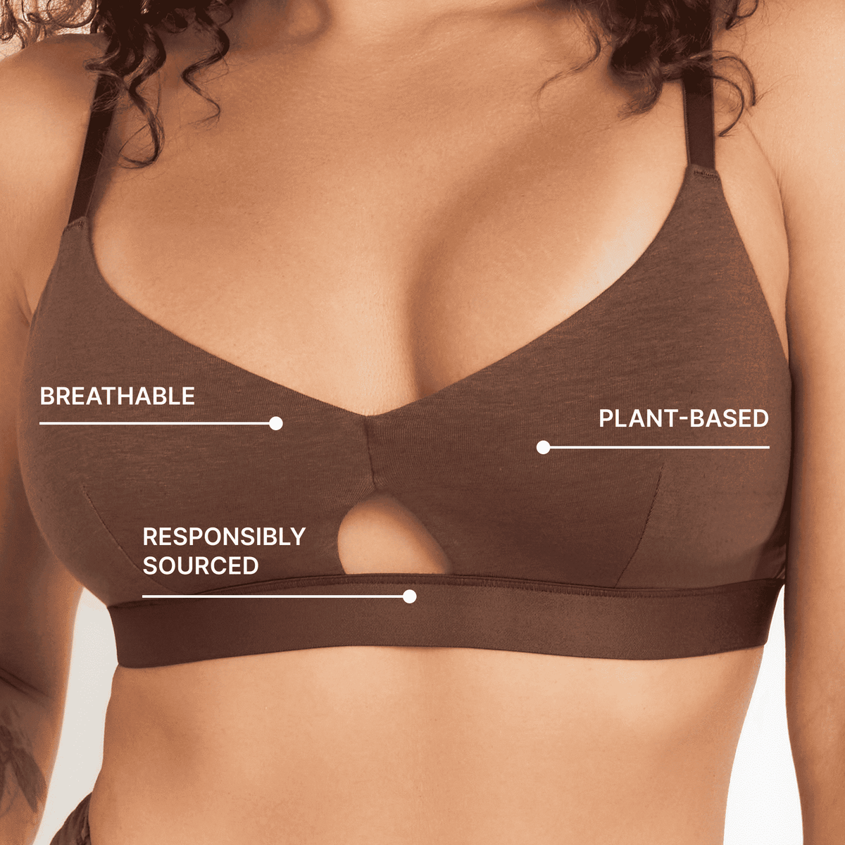 Organic Cotton & Hemp Keyhole Bra, styled photo, alternate view