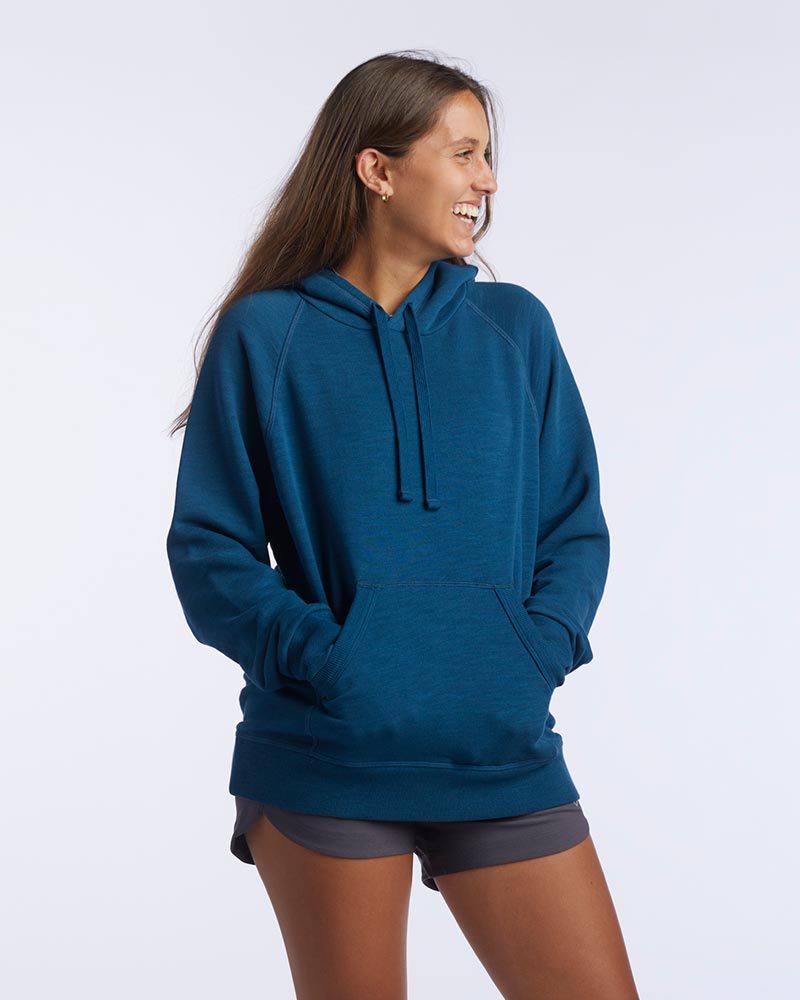Freasy Women's Relaxed Fit Hoodie in Dark Teal, front view
