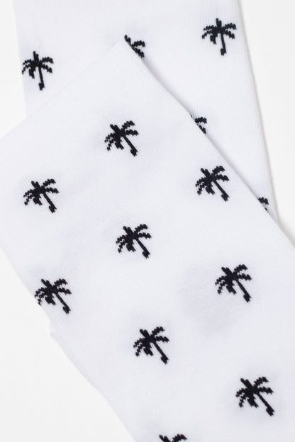 Conte Active 589 cotton ankle socks with palm tree pattern, styled photo (5)