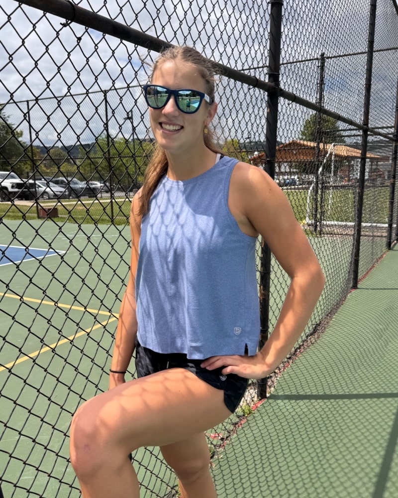 Boxy Crop Tank in Coastal