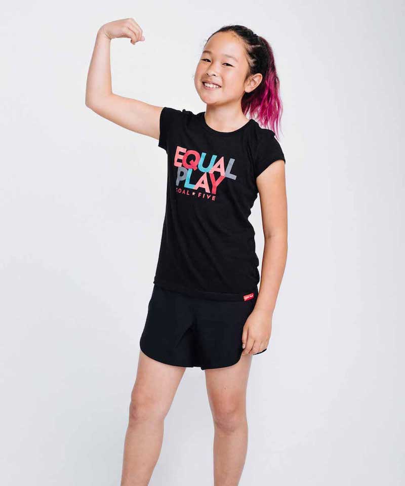 Equal Play Girls' Black T Shirt, alternate view