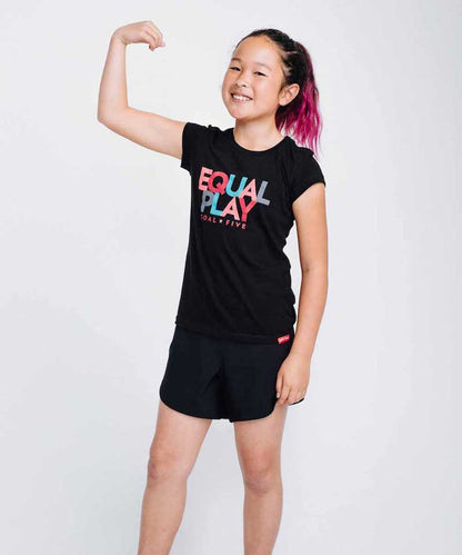 Equal Play Girls' Black T Shirt, alternate view