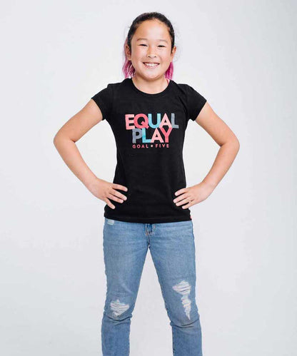 Equal Play Girls' Black T Shirt, additional detail
