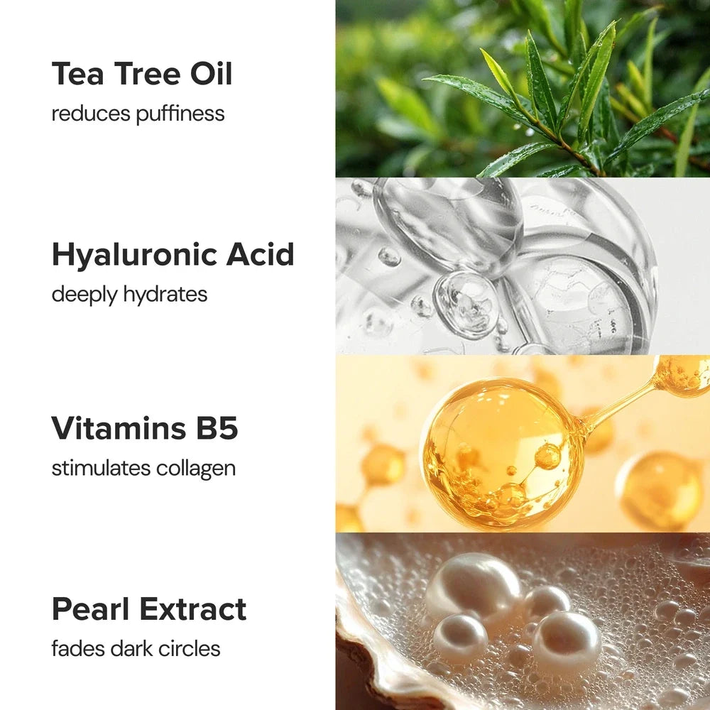 Product ingredients with images and descriptions on a white background