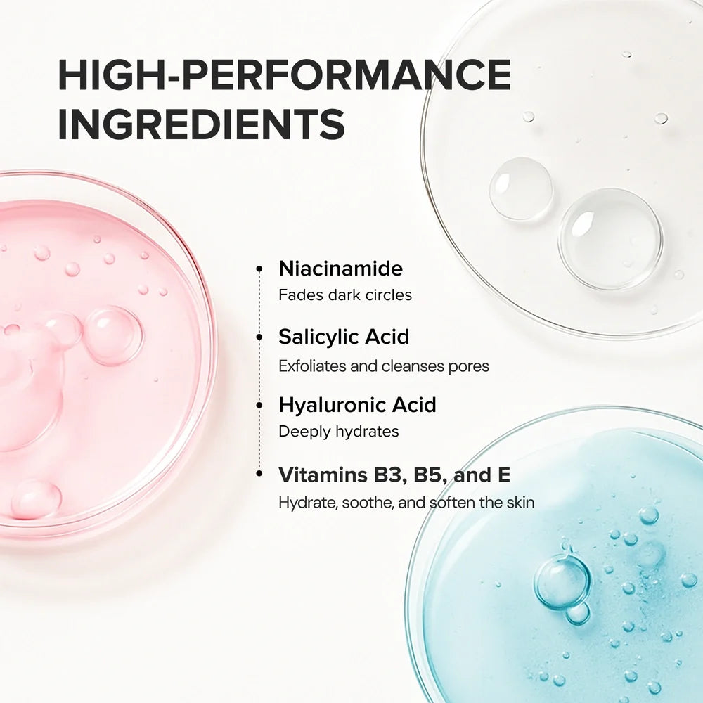 High-performance ingredients for skincare with text and product images.