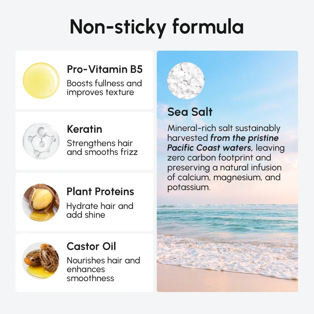 Product ingredients with images and text on a white background