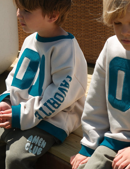 Heaven's Favorite Kids Crewneck in Pumice Stone
