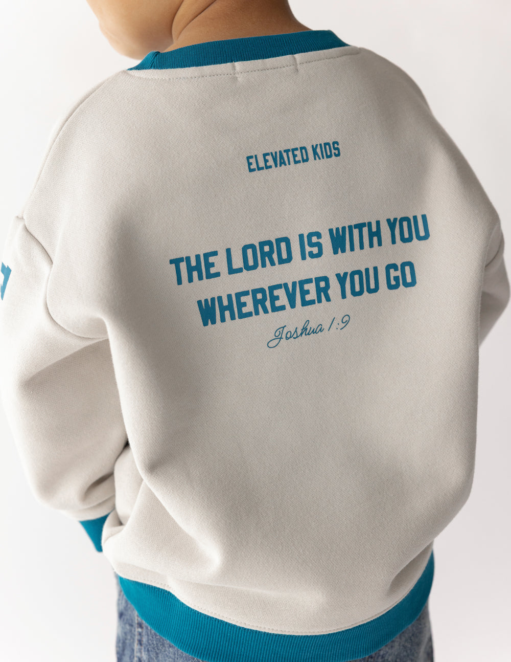 Heaven's Favorite Kids Crewneck in Pumice Stone, additional detail (2)