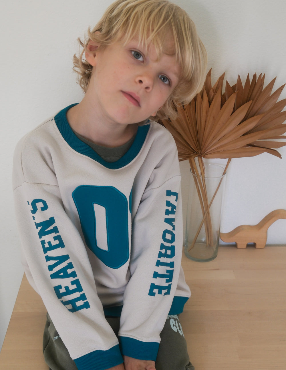 Heaven's Favorite Kids Crewneck in Pumice Stone, product photo