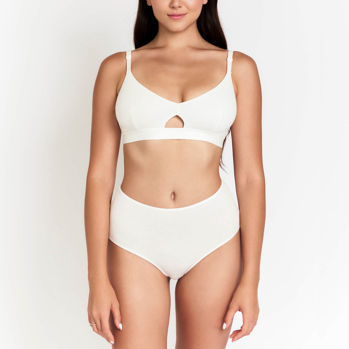 Hemp & Organic Cotton High-Rise Brief in Milk, additional detail