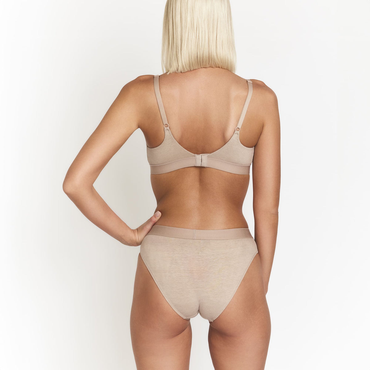 Organic Cotton & Hemp Keyhole Bra in Mocha